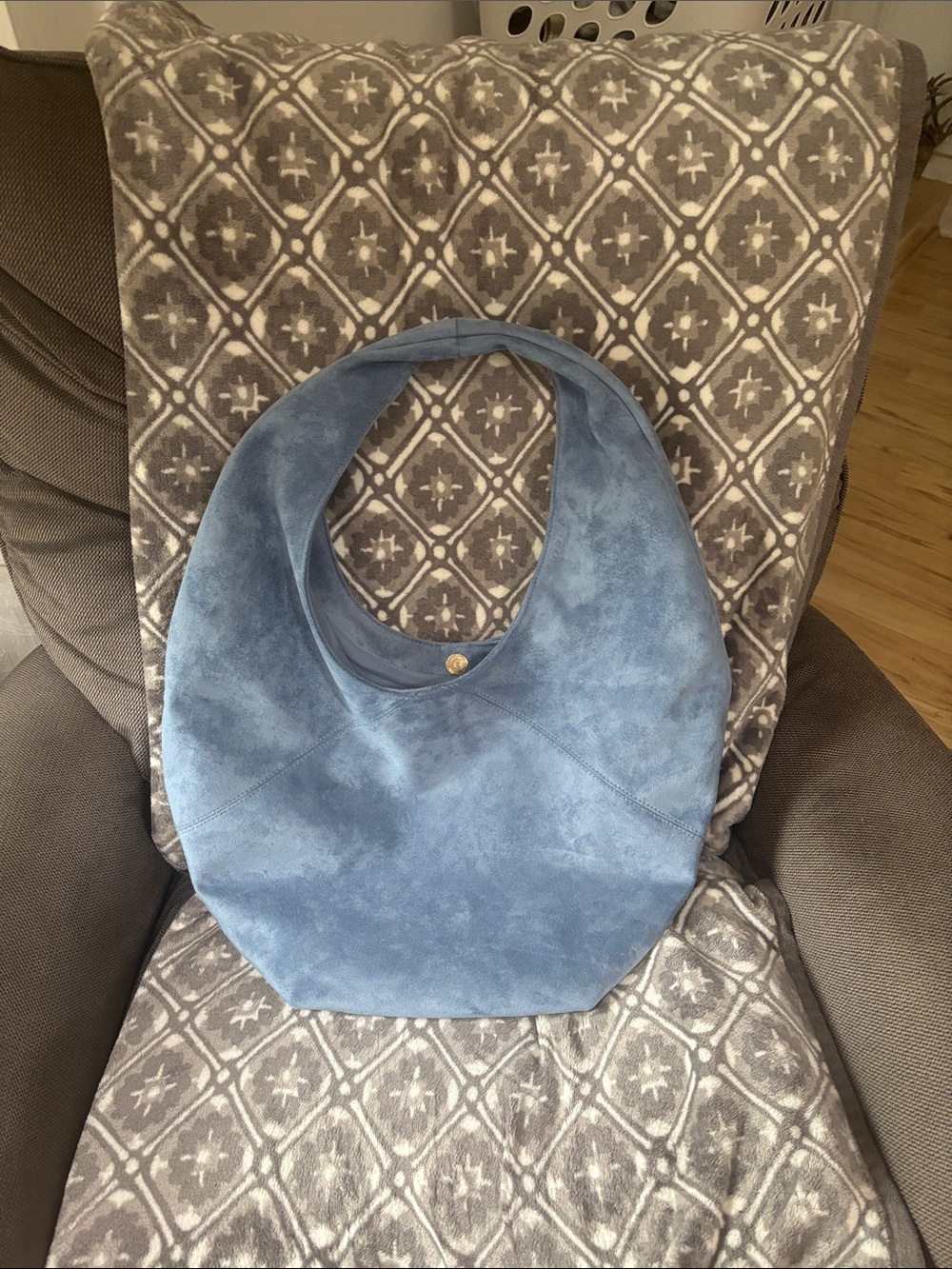 Old Navy Light Blue Suede Hobo Bag